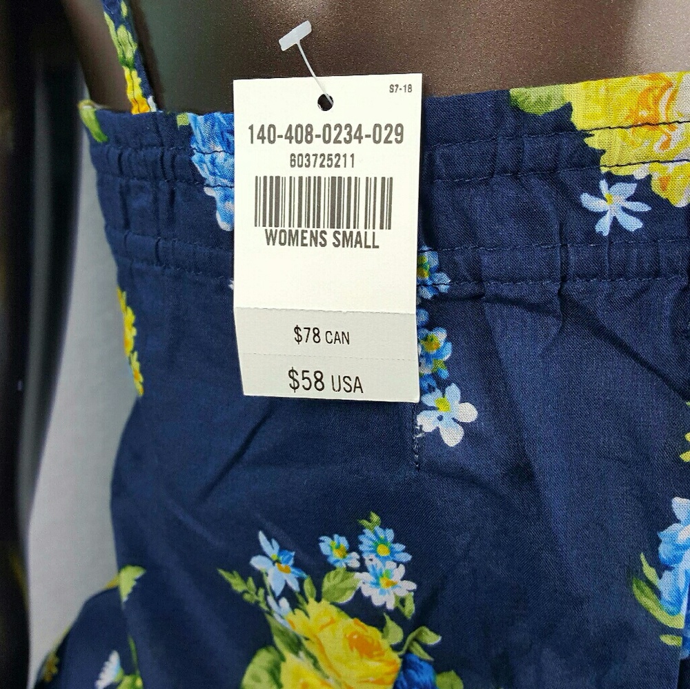 Abercrombie & Fitch Dark Blue Yellow Floral Tank - Picture 3 of 4
